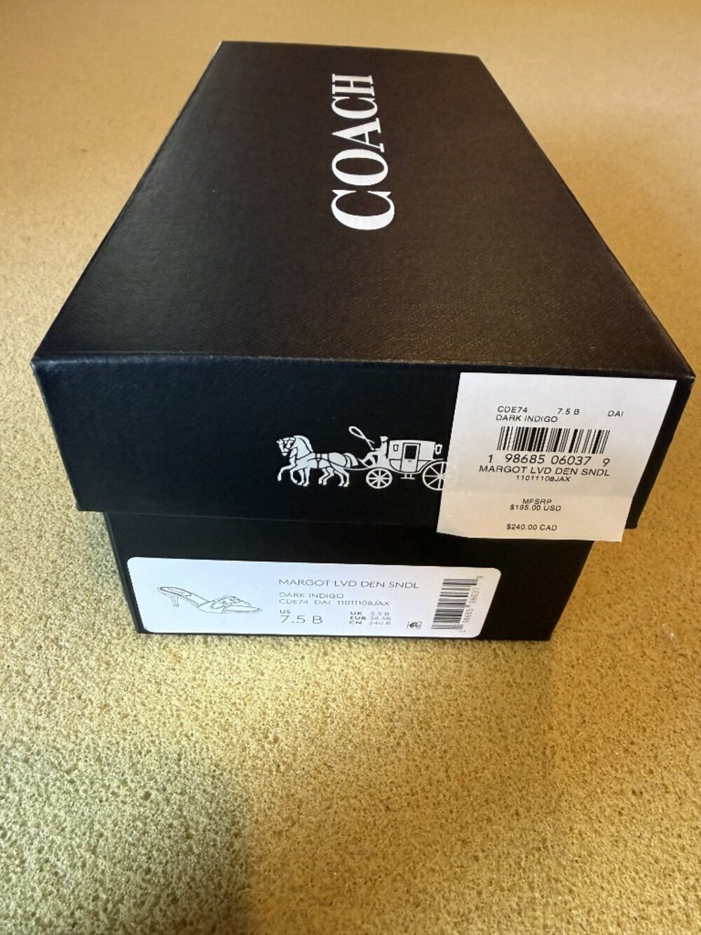 COACH Margot In Loved Denim Women's Slip-On Kitten Heel Sandals Size 7.5 - Picture 4 of 4